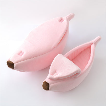 Pet Banana Warm Bed Pink