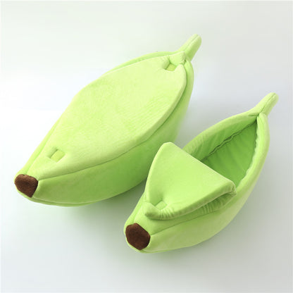 Pet Banana Warm Bed Green