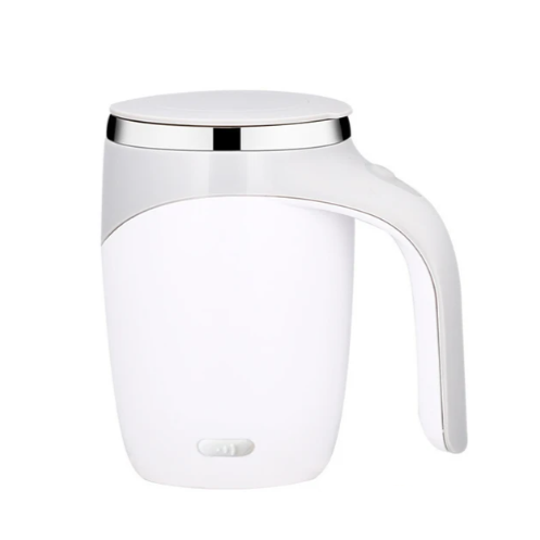 Self Stirring Coffee Cup White