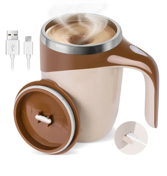 Self Stirring Coffee Cup Brown Rechargeable